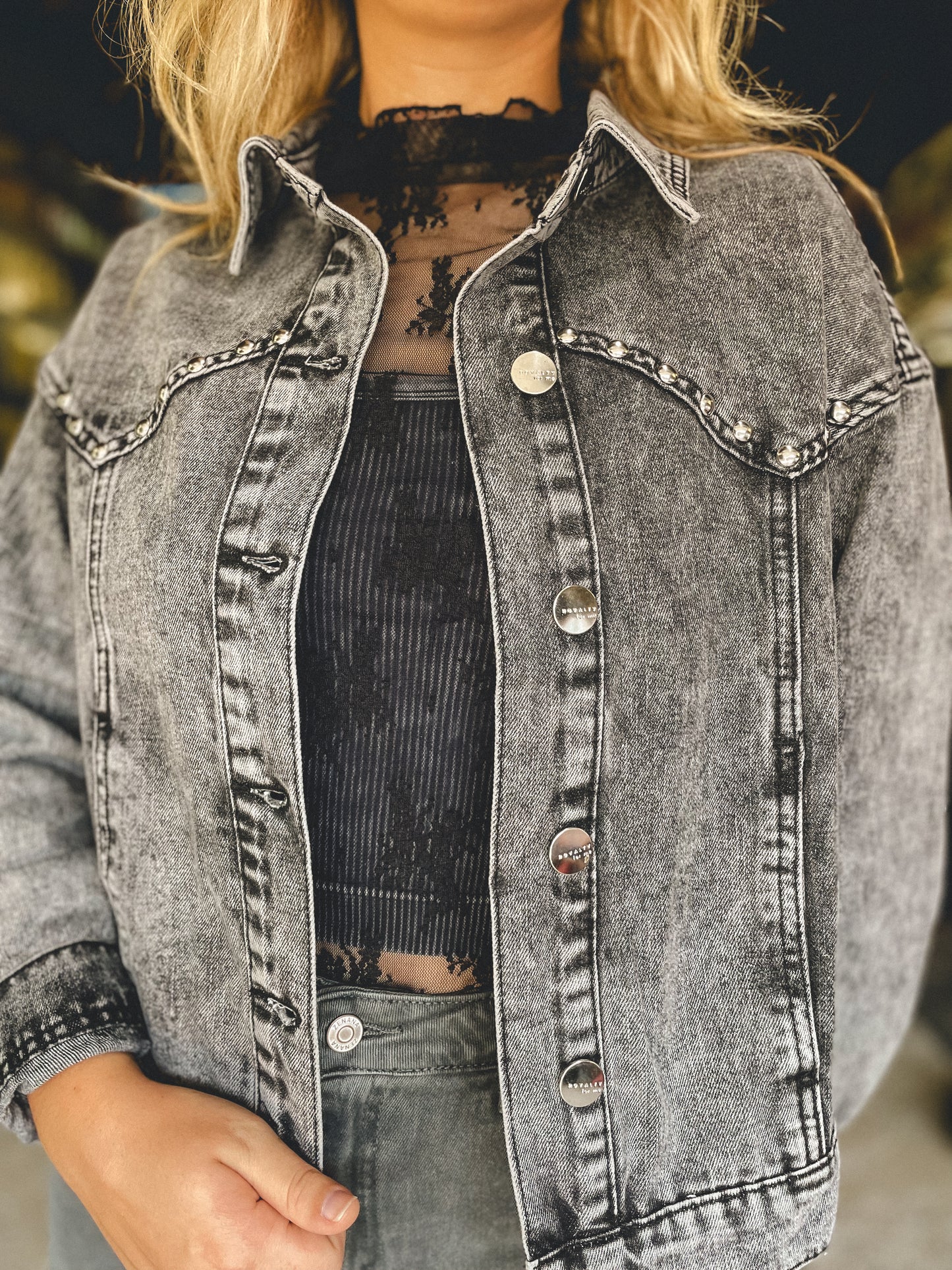 Star Struck Studded Denim Jacket