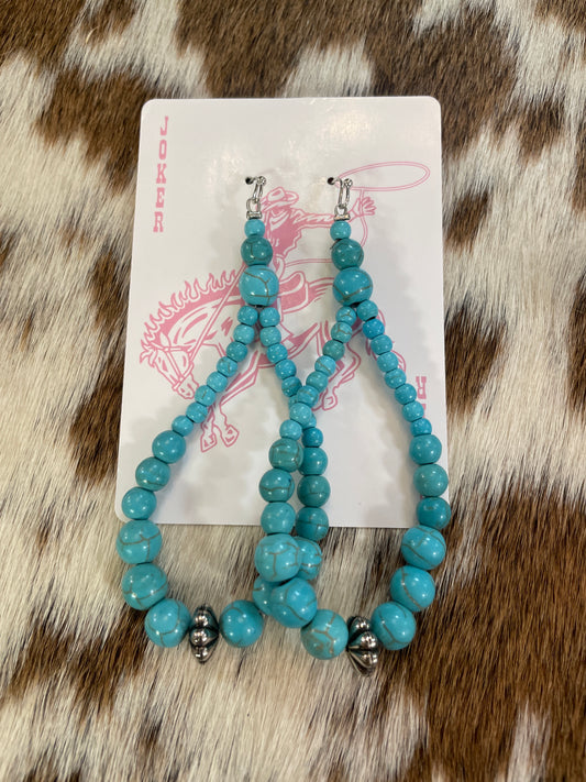 Chunky Turquoise Teardrop Earrings