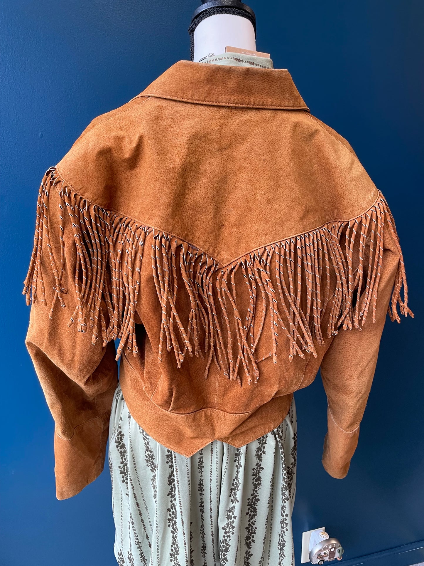 Pre-Loved //  Western Twisted Fringe Roughout Leather Jacket by Leather Zone