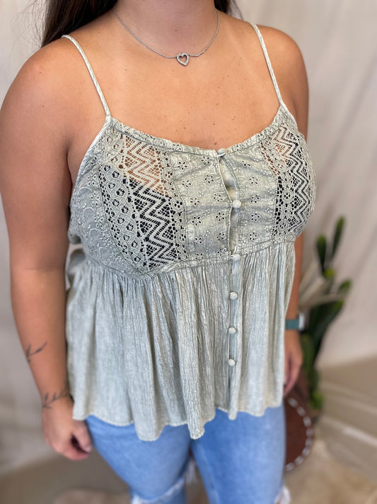 Sage Babydoll Tank