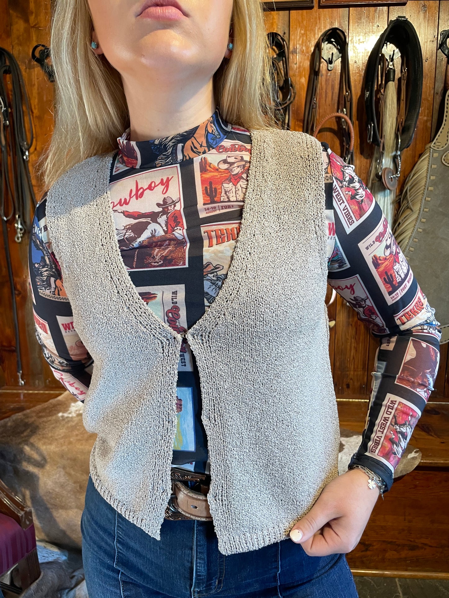 Aspen Knit Sweater Vest in Mocha