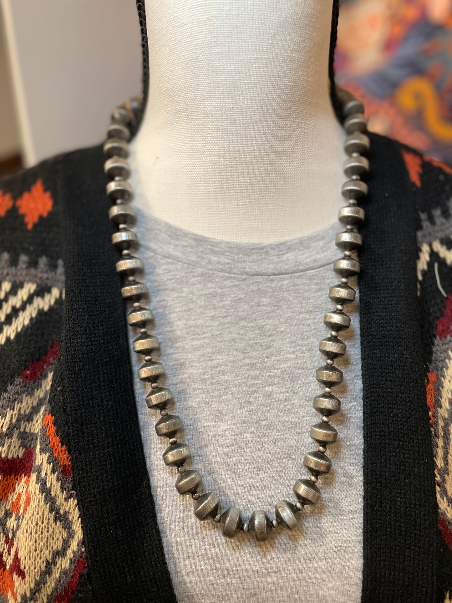 Chunky Navajo Pearl Saucer Necklace