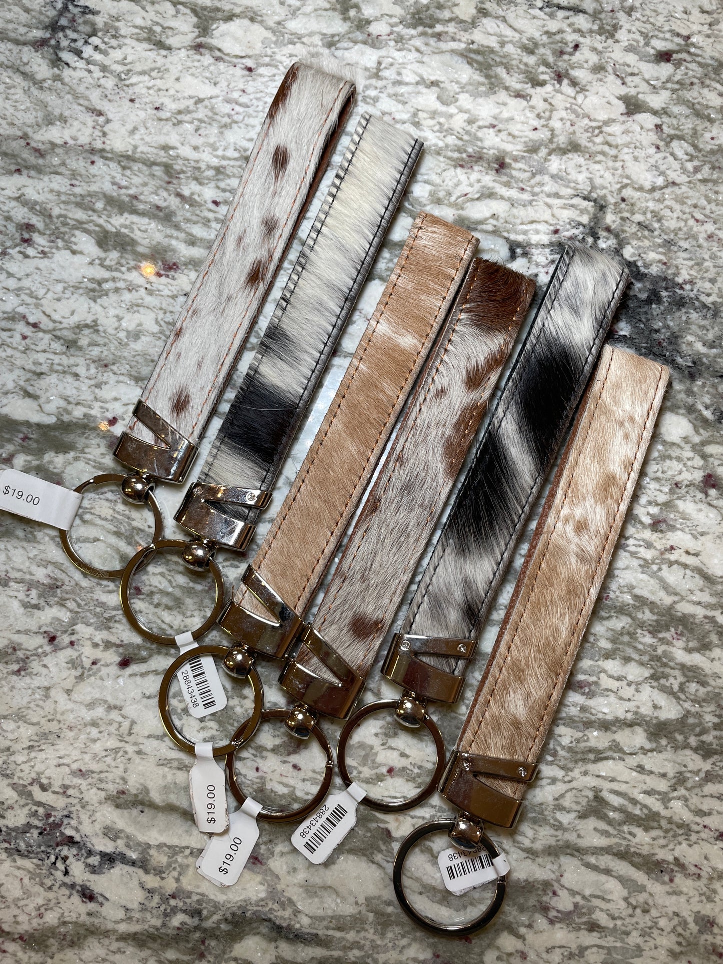 Cowhide Wristlet Keychain