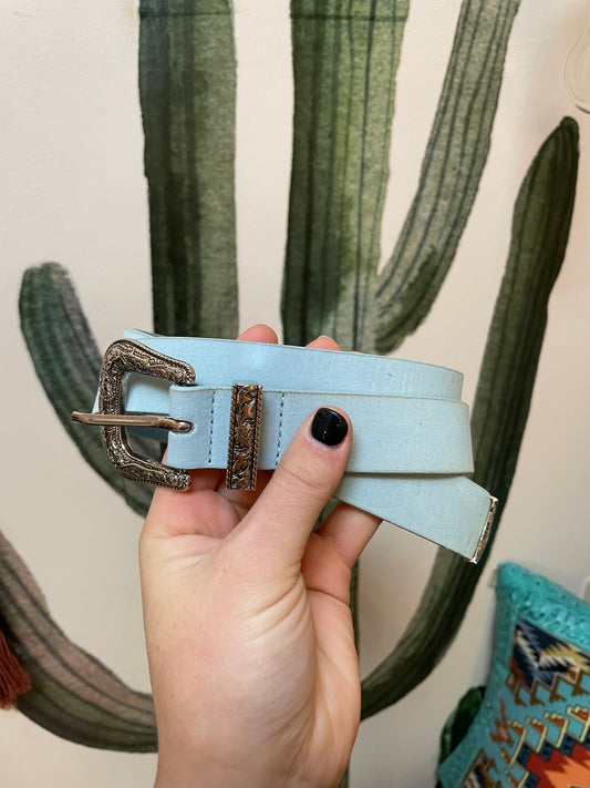 Faux Suede Skinny Western Belt