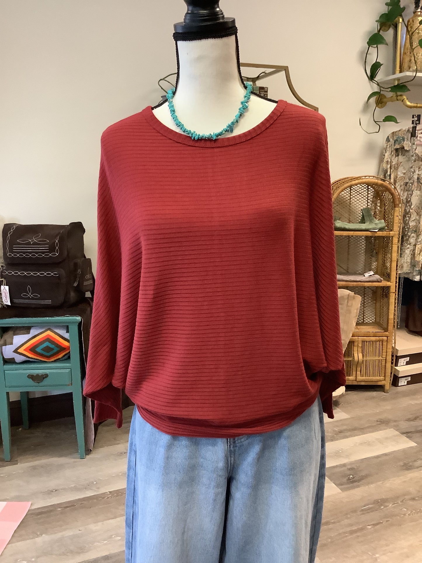 Dolman Sleeve Top // Rust
