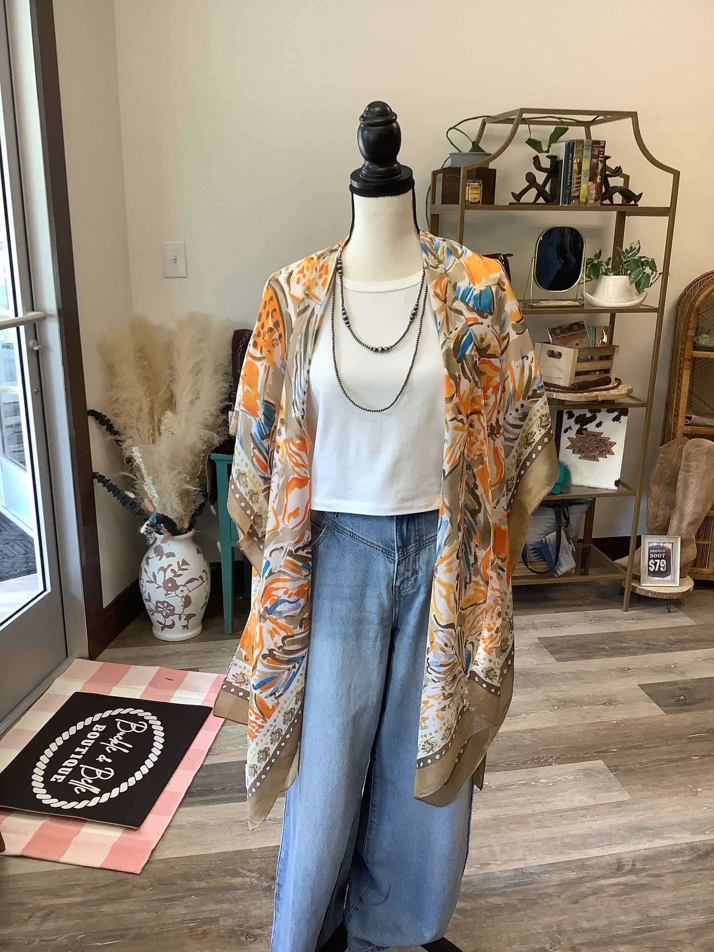 Golden Hour Silk Feel Kimono
