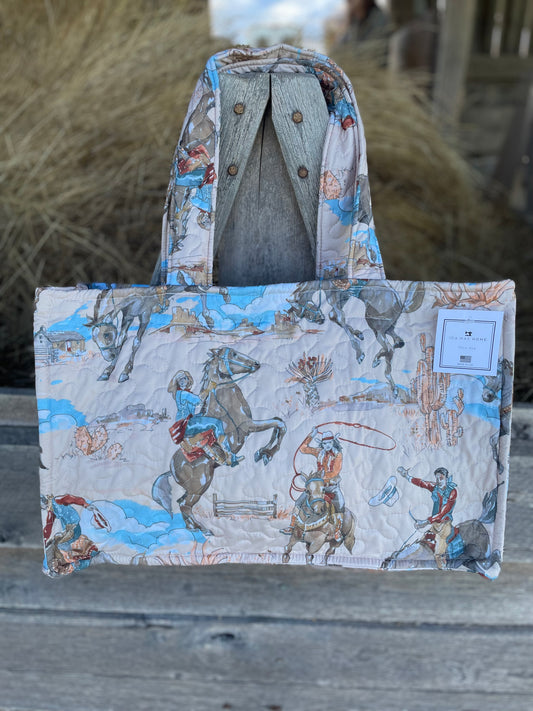 Birdie Pastel Quilted Tote by Ida Mae Home