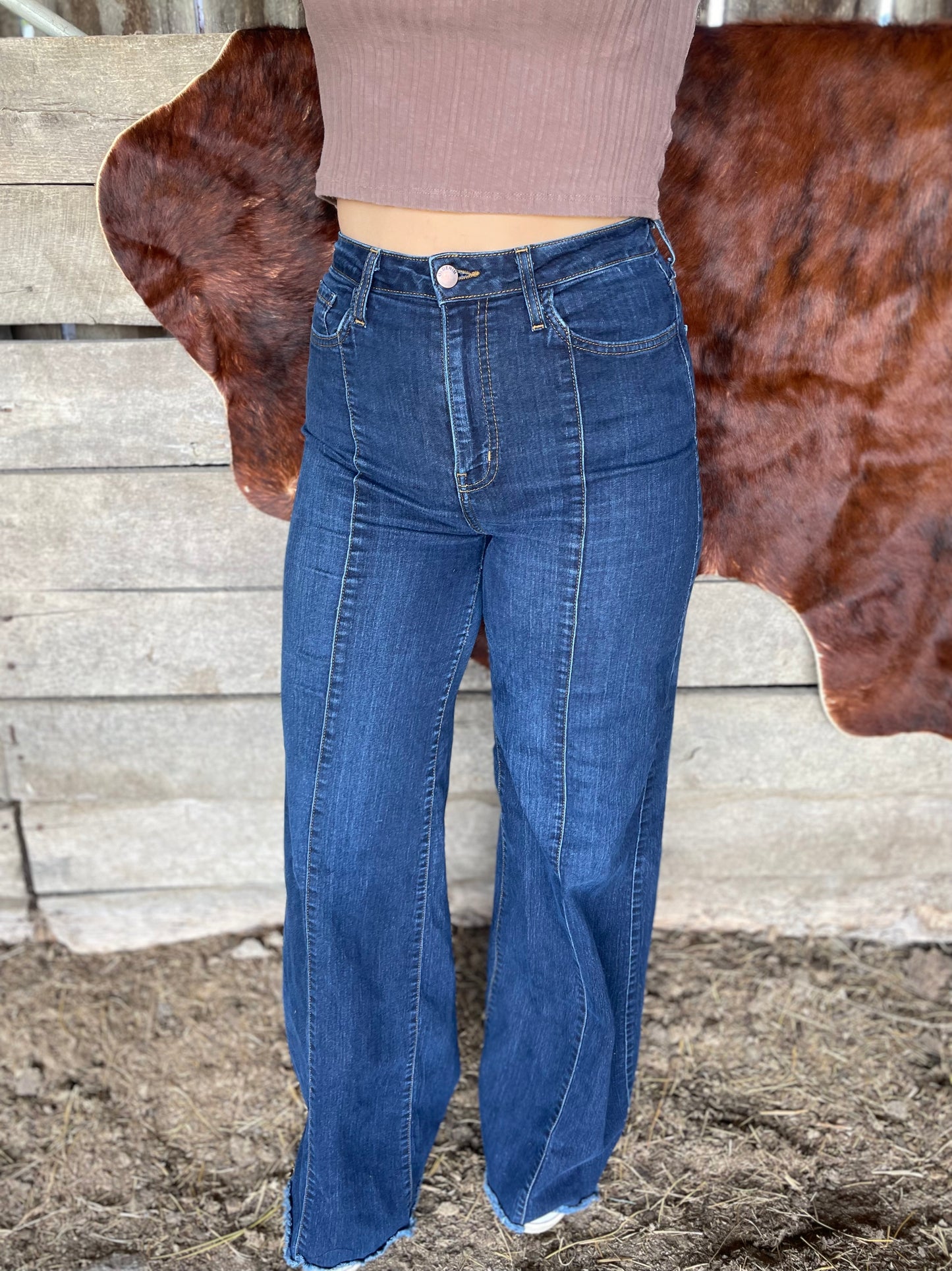 Reno Wide Leg Jeans in Dark Wash