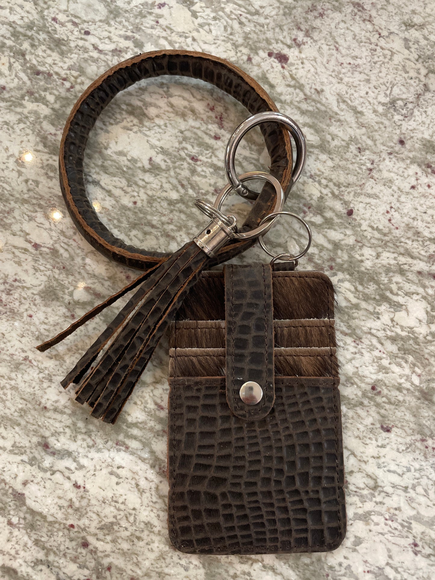 Exotic Leather & Cowhide Wristlet Wallet