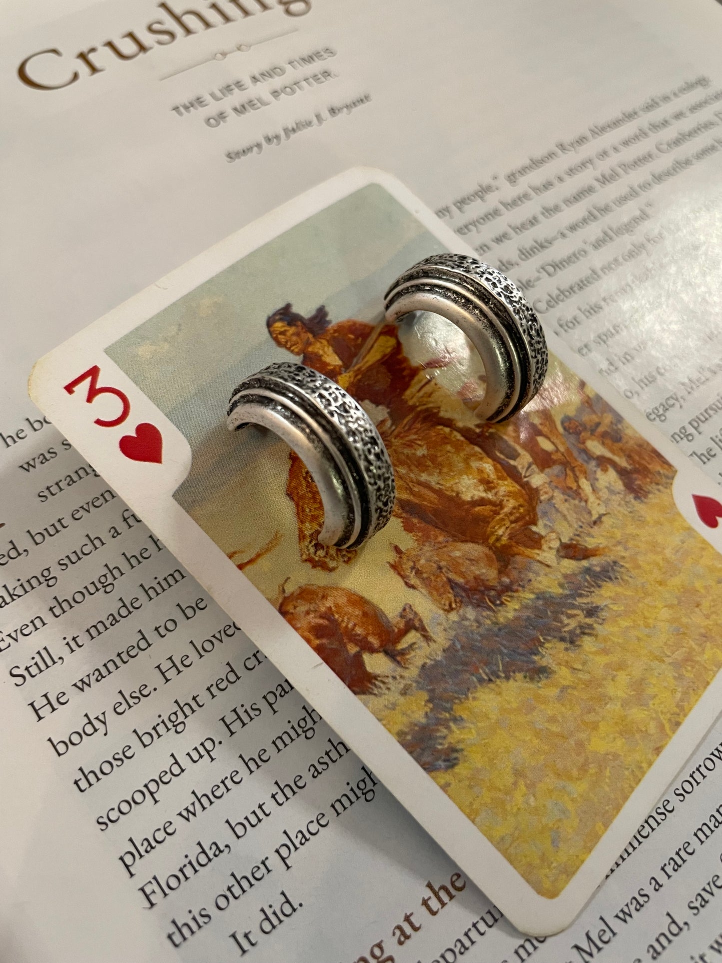 Antiqued Half Hoop Earrings