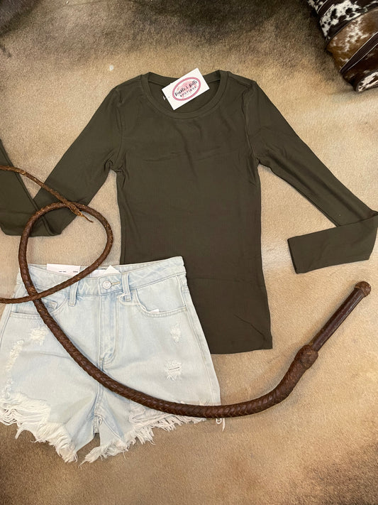 Basic Crew Neck Long Sleeve Top ~ More Colors