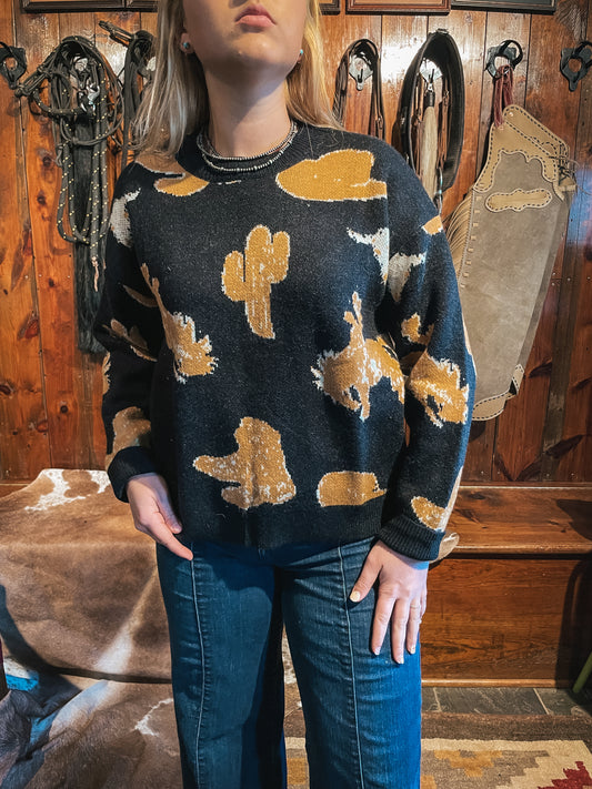 Western Motif Sweater