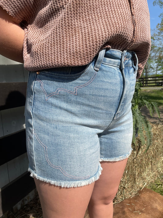 Judy Blue Western Stitch Denim Shorts