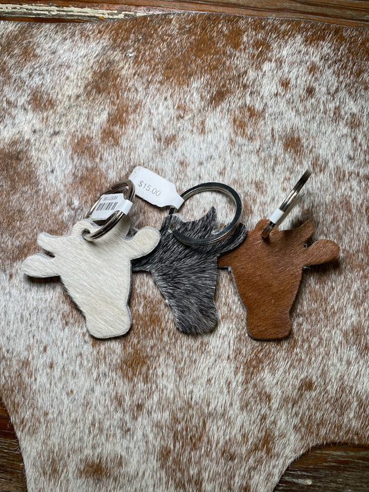 Steer Head Cowhide Keychain