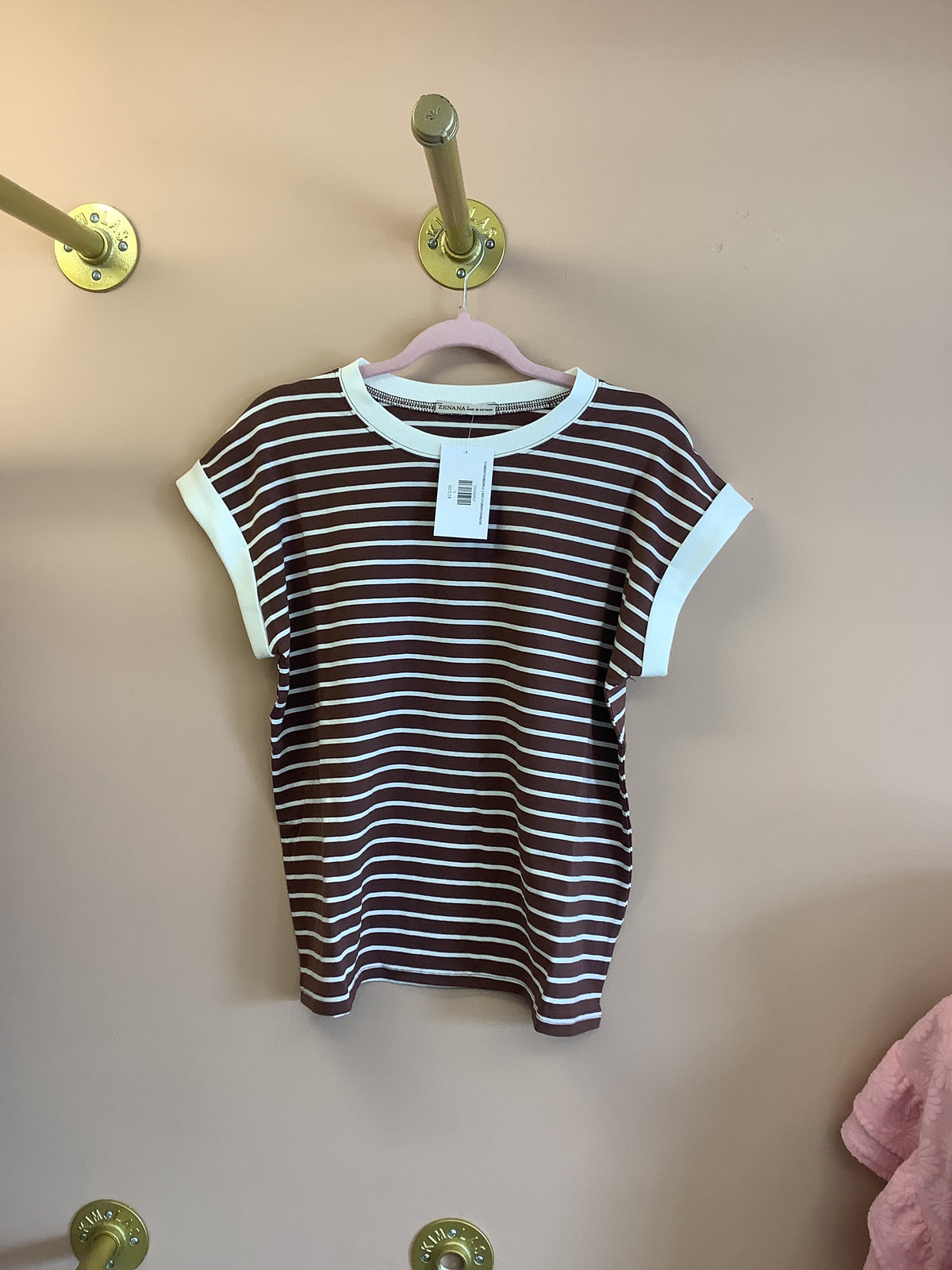 Basic Striped Tee // Brown