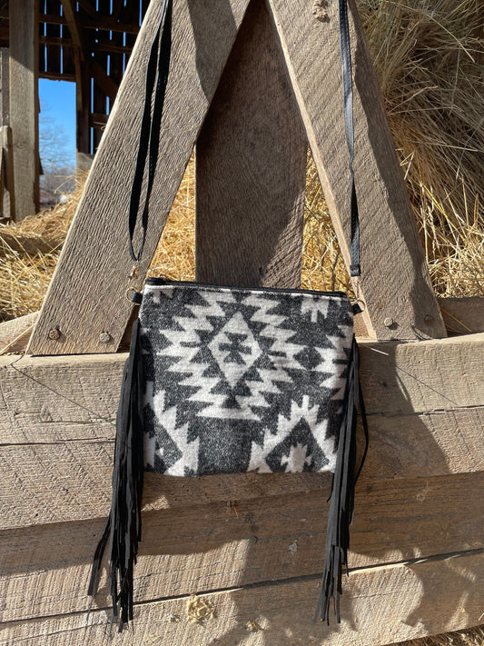 Faux Wool Convertible Crossbody/Wristlet