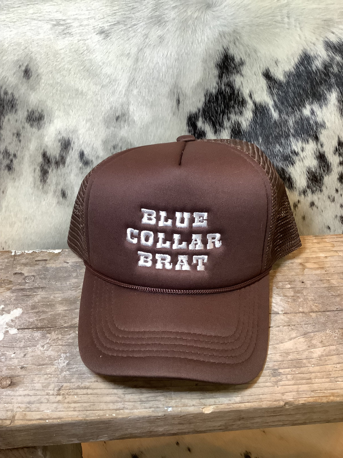 BRAT Trucker Hat BLUE COLLAR BRAT TRUCKER HAT – Western Vintage Babe main image 3