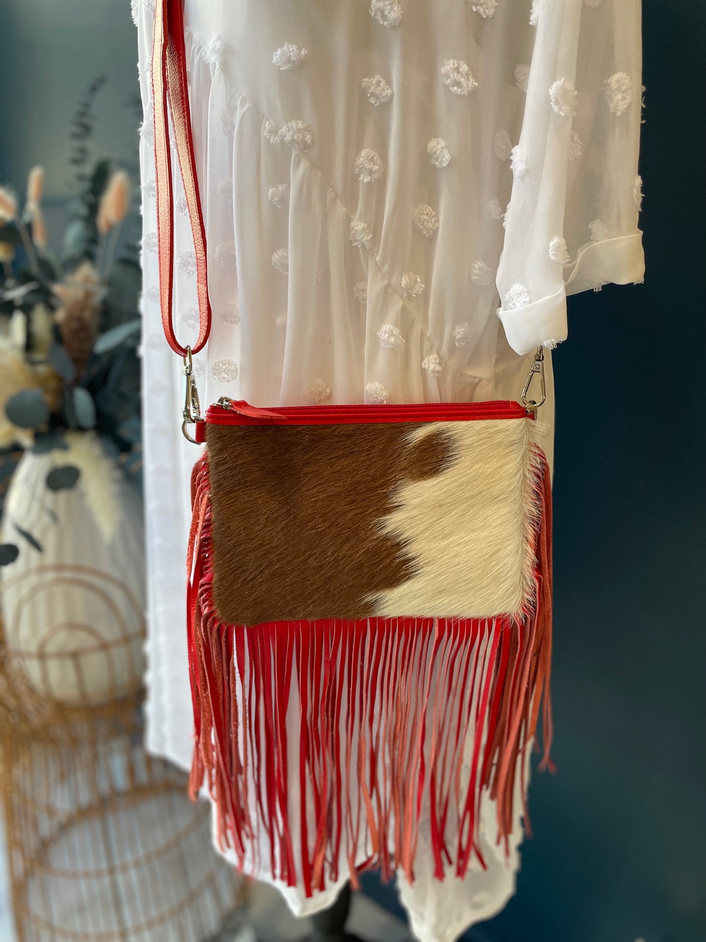 Genuine Cowhide Fringe Crossbody Bag ~ More Colors