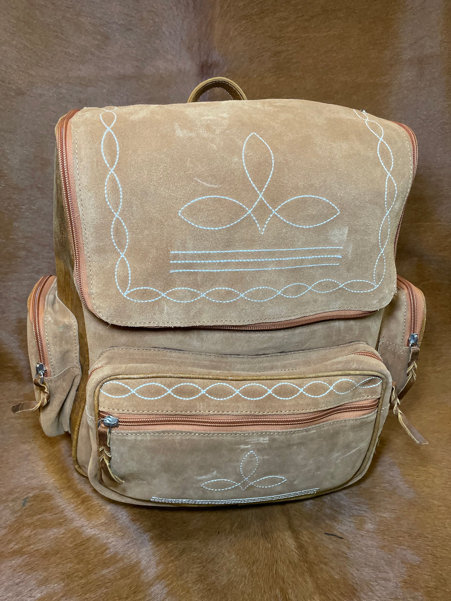 Boot Stitch Roughout Leather Backpack ~ More Colors