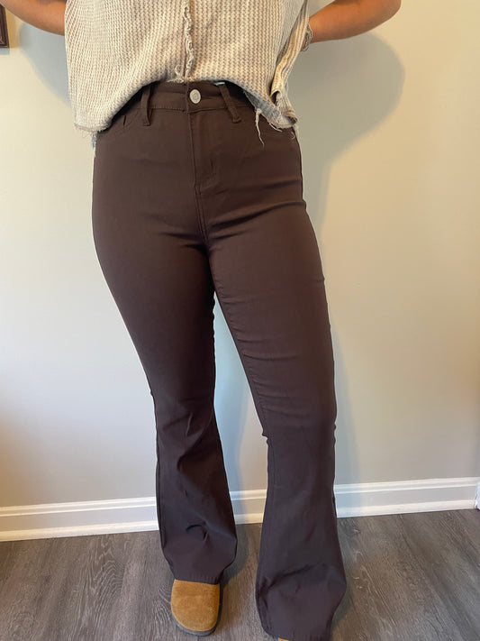 Super Stretch Flare Pants in Coco