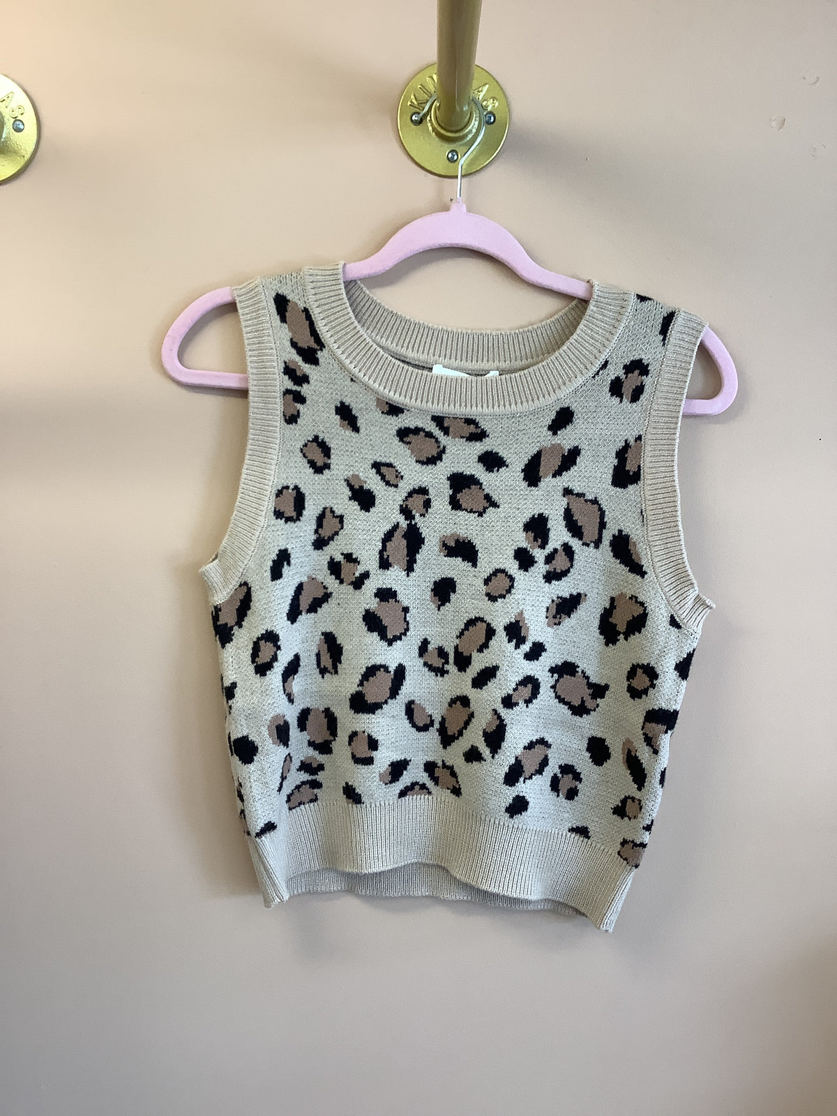Jackie Sleeveless Sweater // Cheetah Print