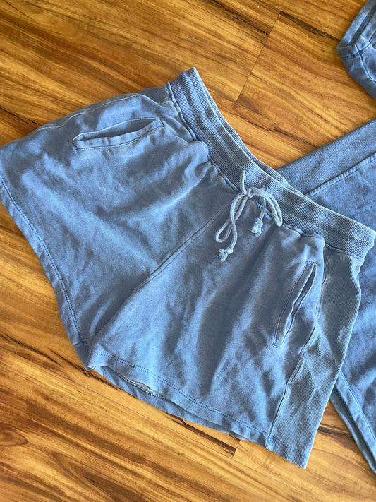 Washed Terry Shorts in Navy