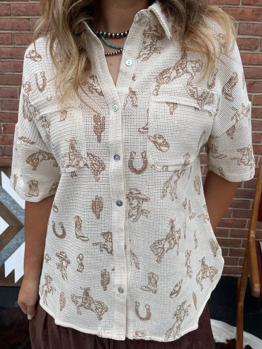 Costal Cowgirl Knit Top // Camel