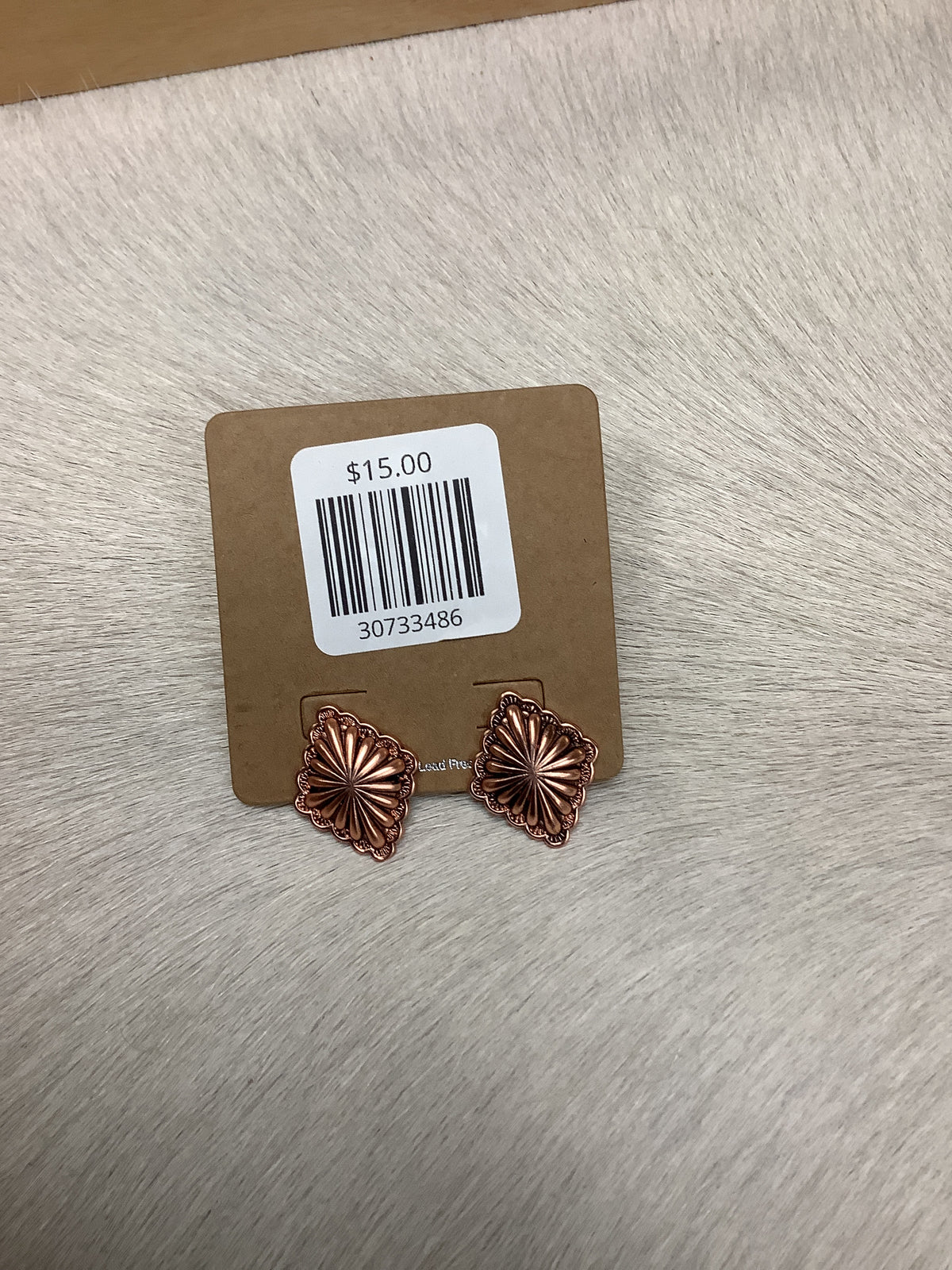 Copper Concho Stud Earrings // Kite