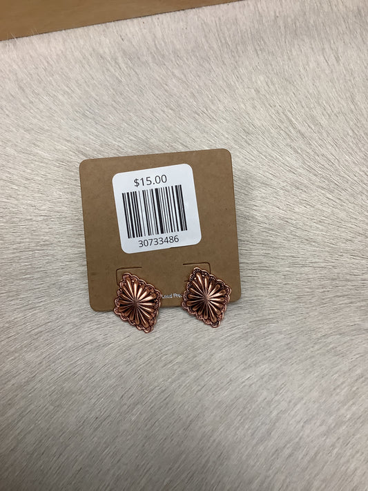 Copper Concho Stud Earrings // Kite