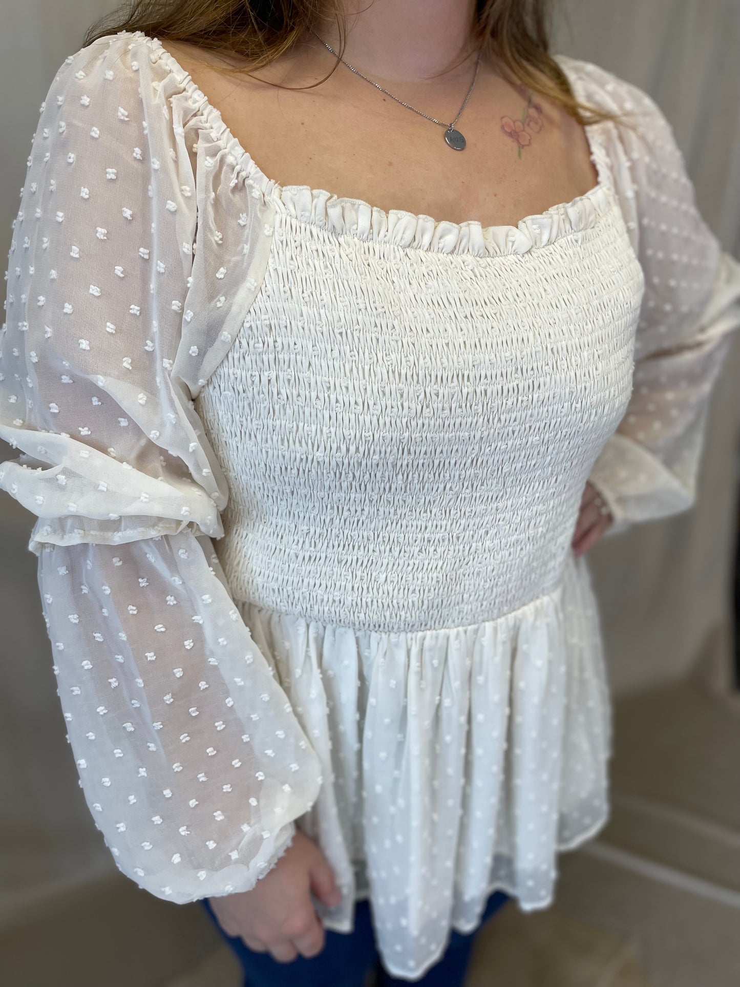 Whimsical Wonder Boho Smocked Top (Curvy)