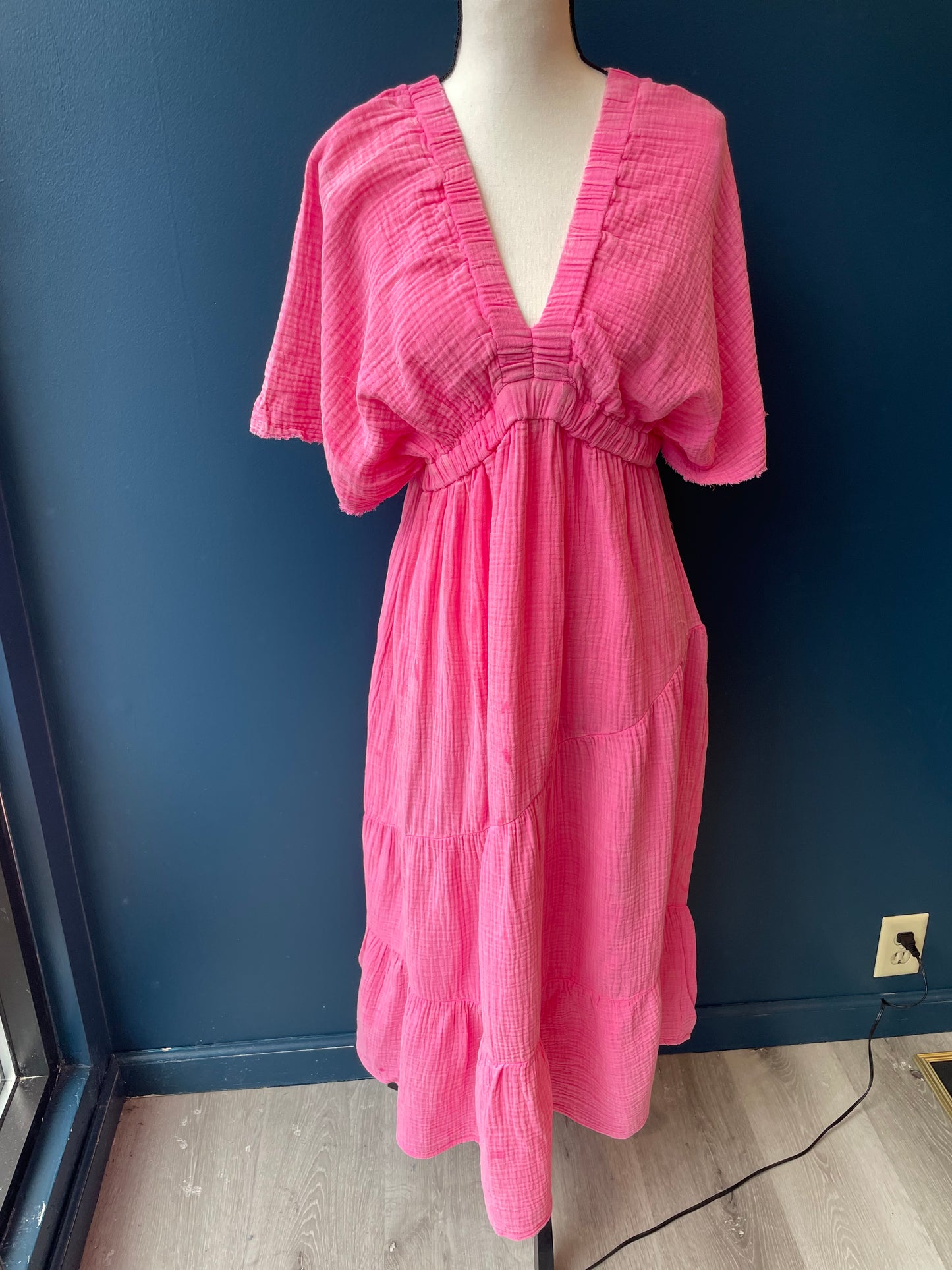 Butterfly Mineral Wash Dress // Pink
