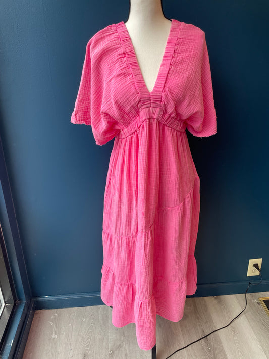 Butterfly Mineral Wash Dress // Pink