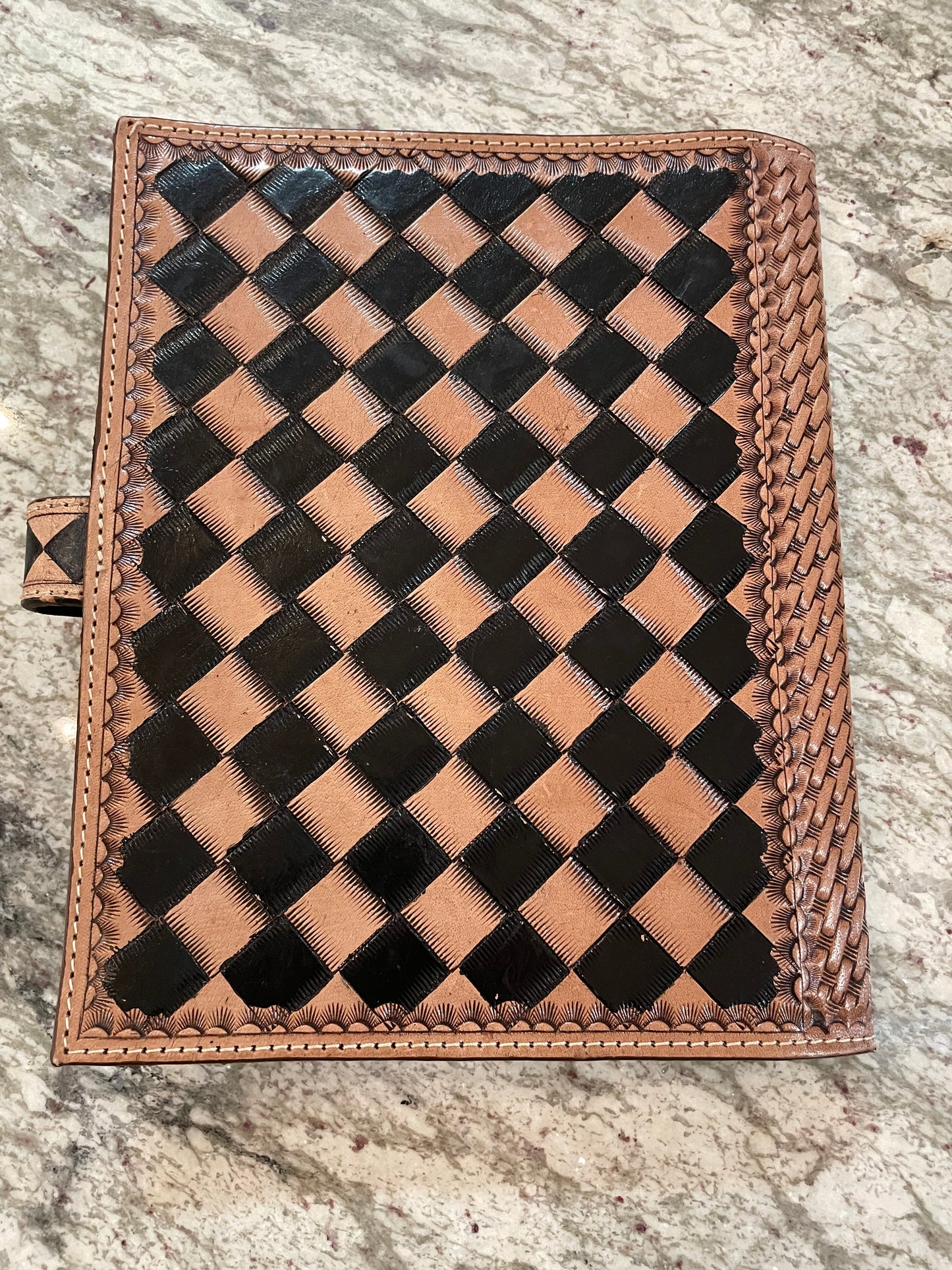 Tooled Leather Book Cover // Horseshoe