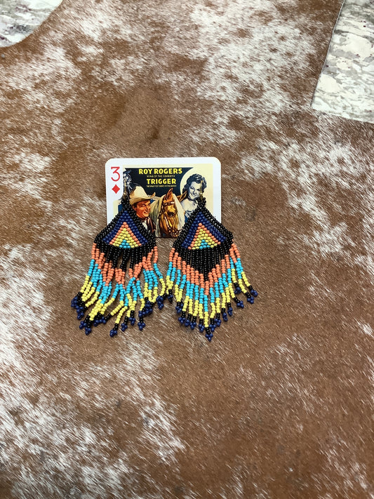 Seed Bead Earrings // Black