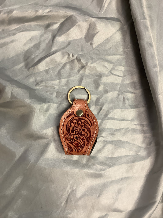 Saddle Stitch Cowhide Loop Keychain