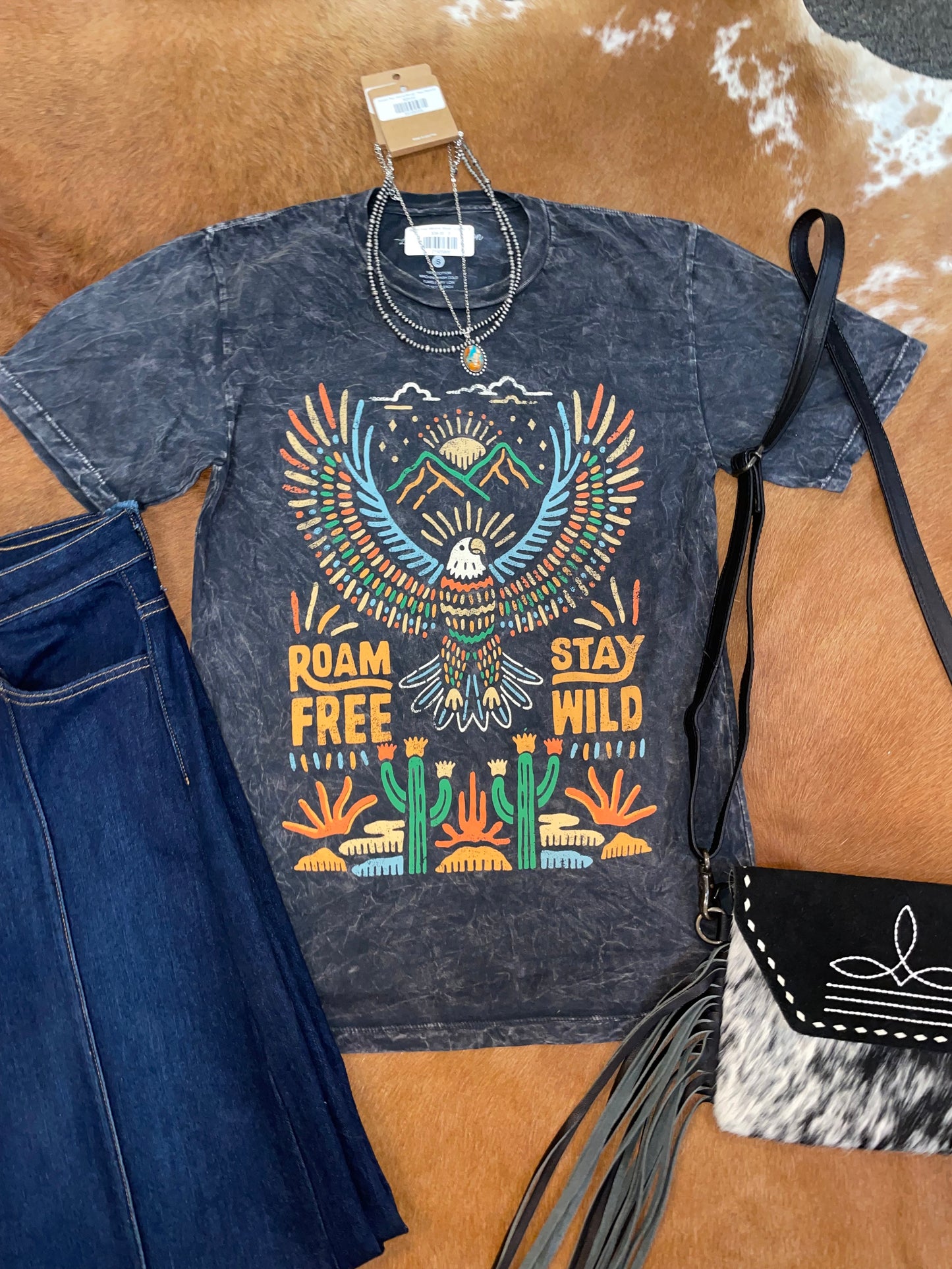 Roam Free Mineral Wash Graphic Tee