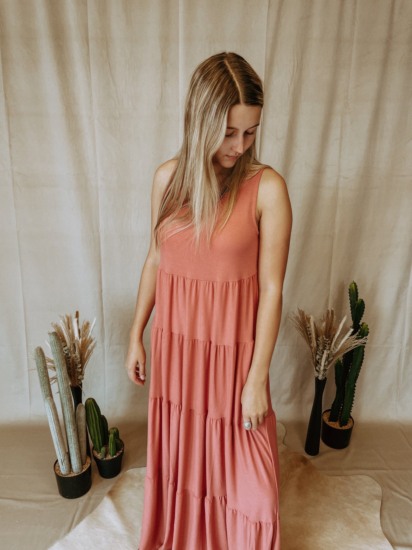 Basic Tiered Sleeveless Maxi Dress ~ More Colors