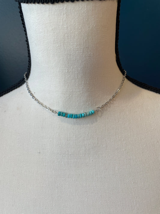 Turquoise Disc Layering Necklace