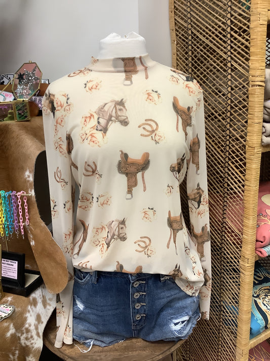 Bunkhouse Western Mesh Top