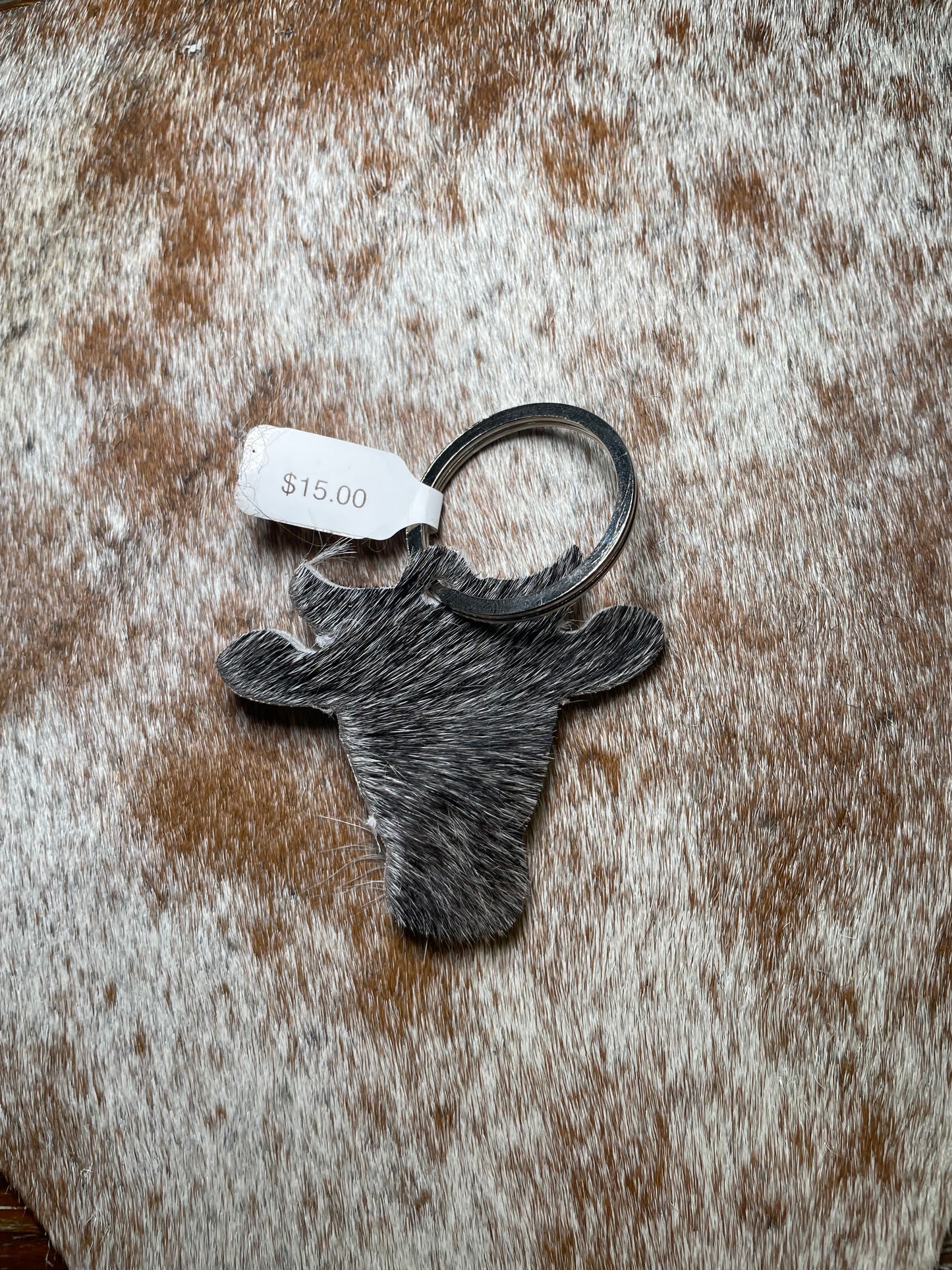 Steer Head Cowhide Keychain