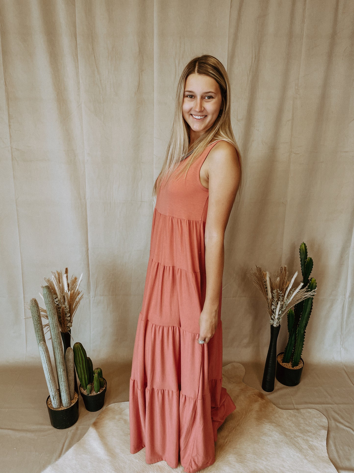 Basic Tiered Sleeveless Maxi Dress ~ More Colors