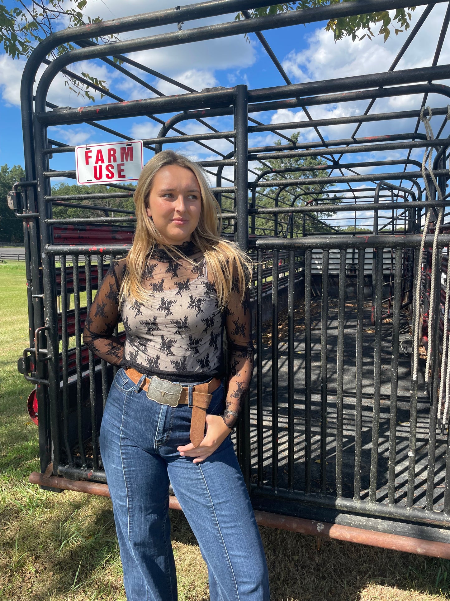 Cowgirl Core Lace Top in Black