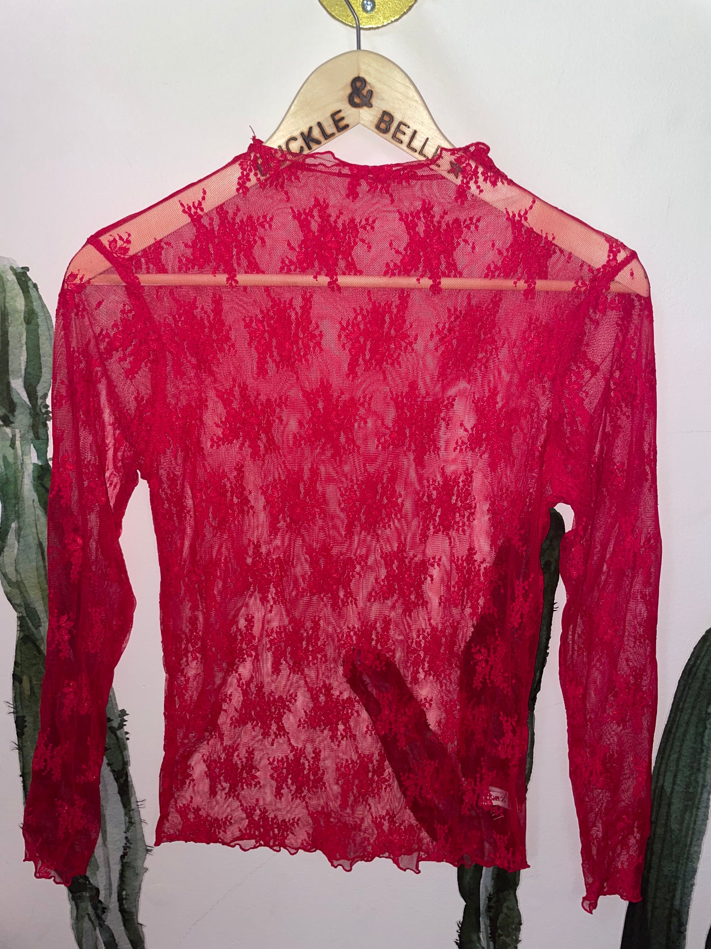 Cowgirl Core Lace Top in Red