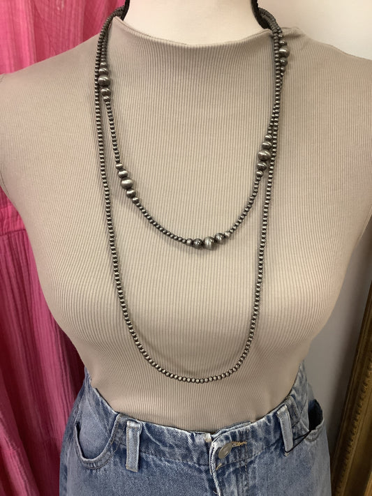 Double Strand Navajo Pearl Statement Necklace