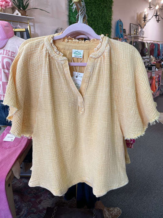 Gauze Butterfly Top // Yellow