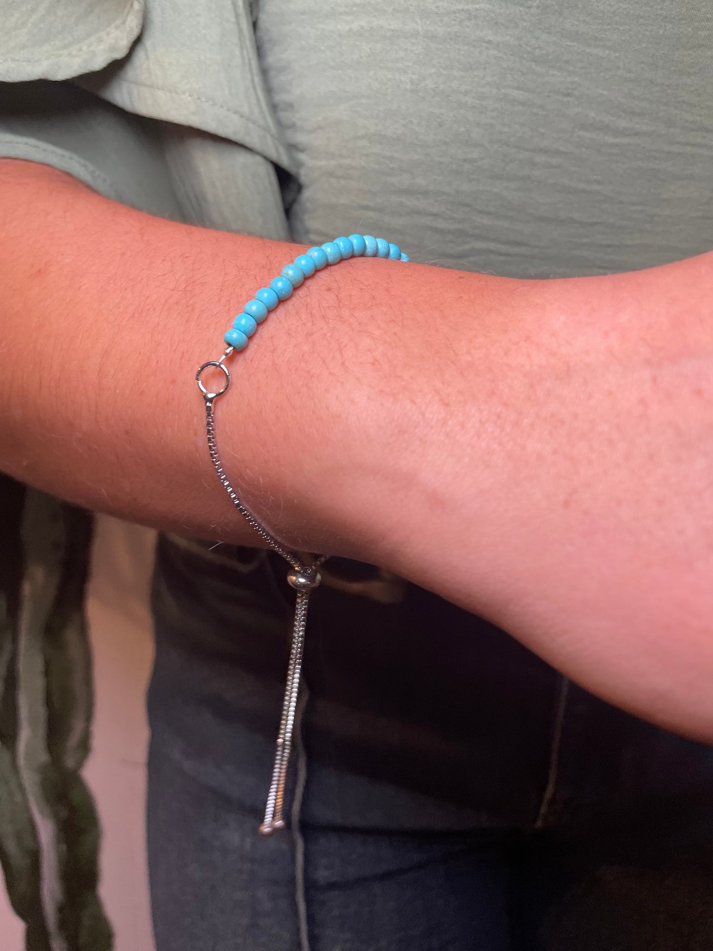 Dainty Adjustable Turquoise Bracelet