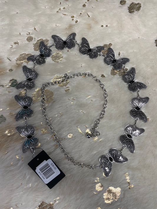 Butterfly Concho Belt // Silver + Black Onyx