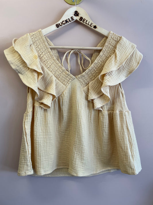 Ruffle Smocked Tank Top // Butter