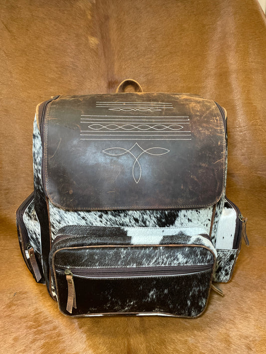 Genuine Cowhide & Leather Boot Stitch Backpack No. 1