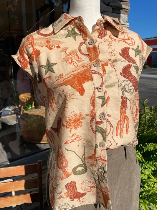 Western Sleeveless Blouse